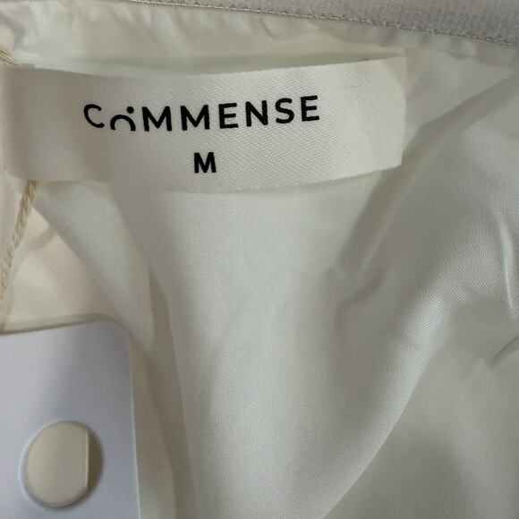 Commense Elegant Old Money Formal Solid Pleated Strapless Split Dress White M - Picture 8 of 9